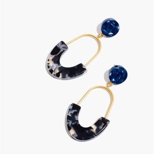 half-and-half acetate drop earrings